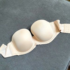 Red Carpet Full Figure Underwire Strapless Bra 36DDD/F Nude